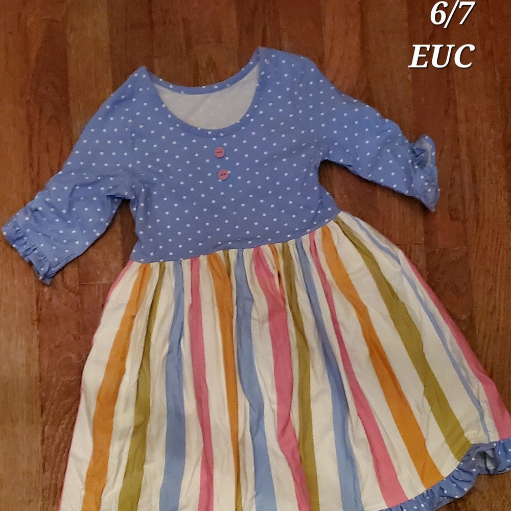 Eleanor Rose Blue/White Casual  with 3/4 Sleeves 6/7